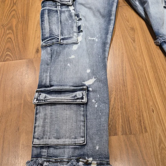 Men's Distressed Skinny Jeans with Pockets - Picture 2 of 6